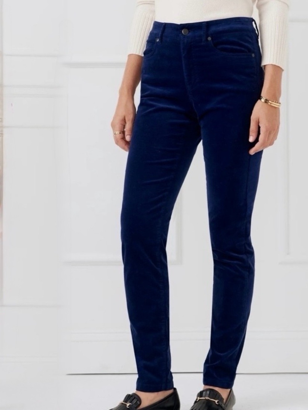 J McLaughlin Watson Slim Leg Velvet Pants Blue